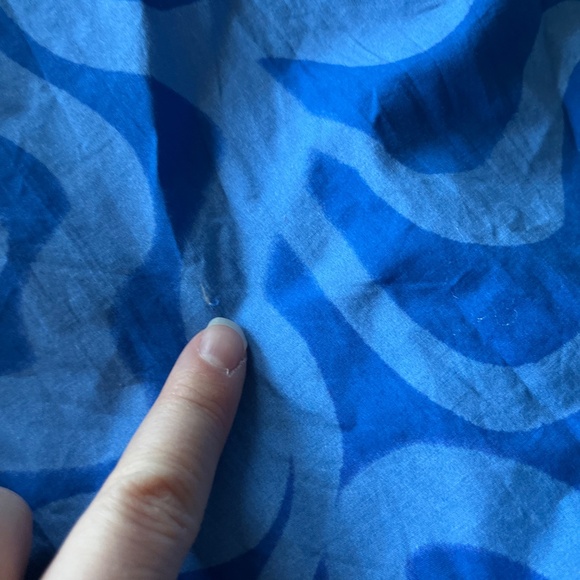 NWT Oliphant Blue Cotton Ashbury One Shoulder Ruffle midi dress M - Picture 13 of 14